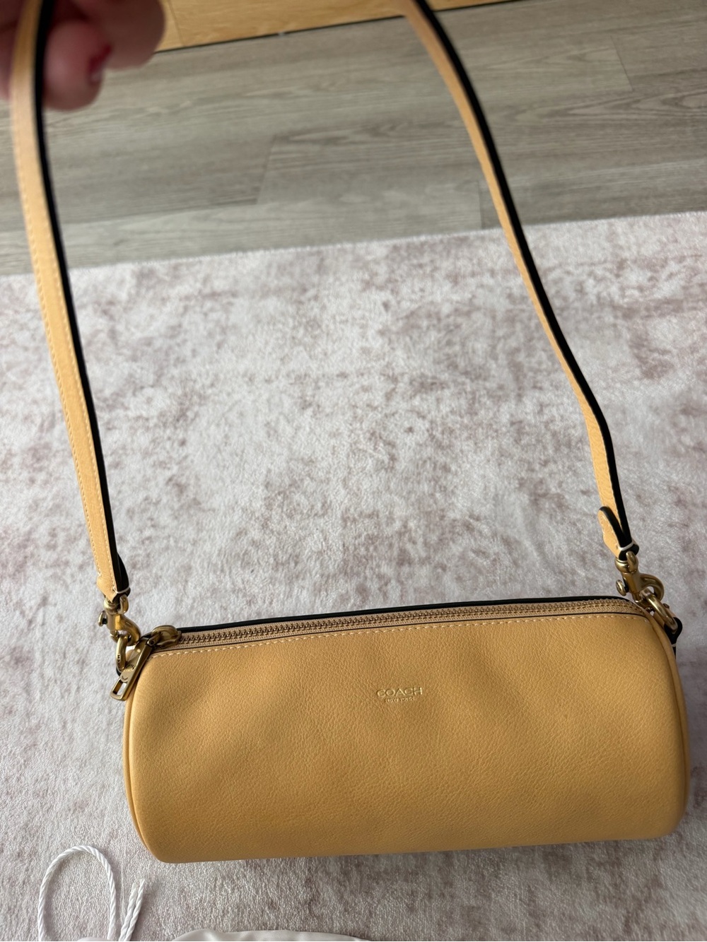 Coach barrel yellow bag